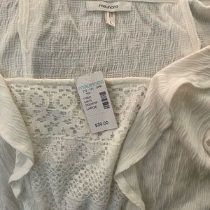 Maurice’s white “skater” style dress. New with tags. Size L.